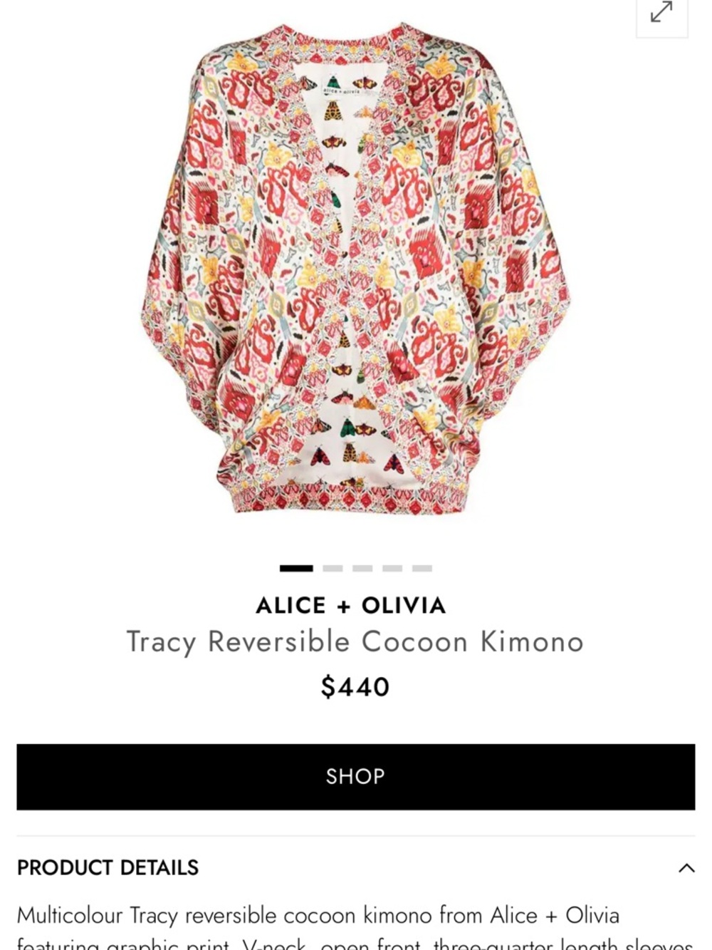 Alice + Olivia Red Wide-Leg Trousers with Printed Kimono